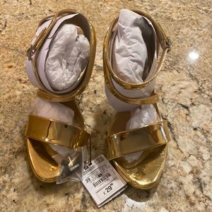 Zara gold high heeled sandals